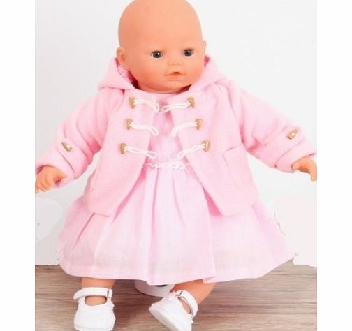 FRILLY LILY PINK DOLLS DUFFLE COAT FOR DOLLS 18-20 INCHES 45-50CM [ONLY COAT INCLUDED!]FOR DOLLS SUCH AS 46 cm BABY ANNABELL